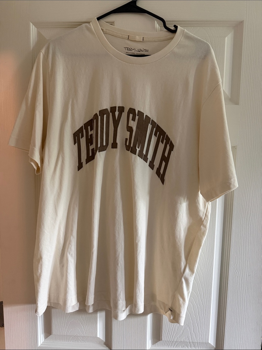 Teddy Smith Men’s Cream Short-Sleeve Logo Tee